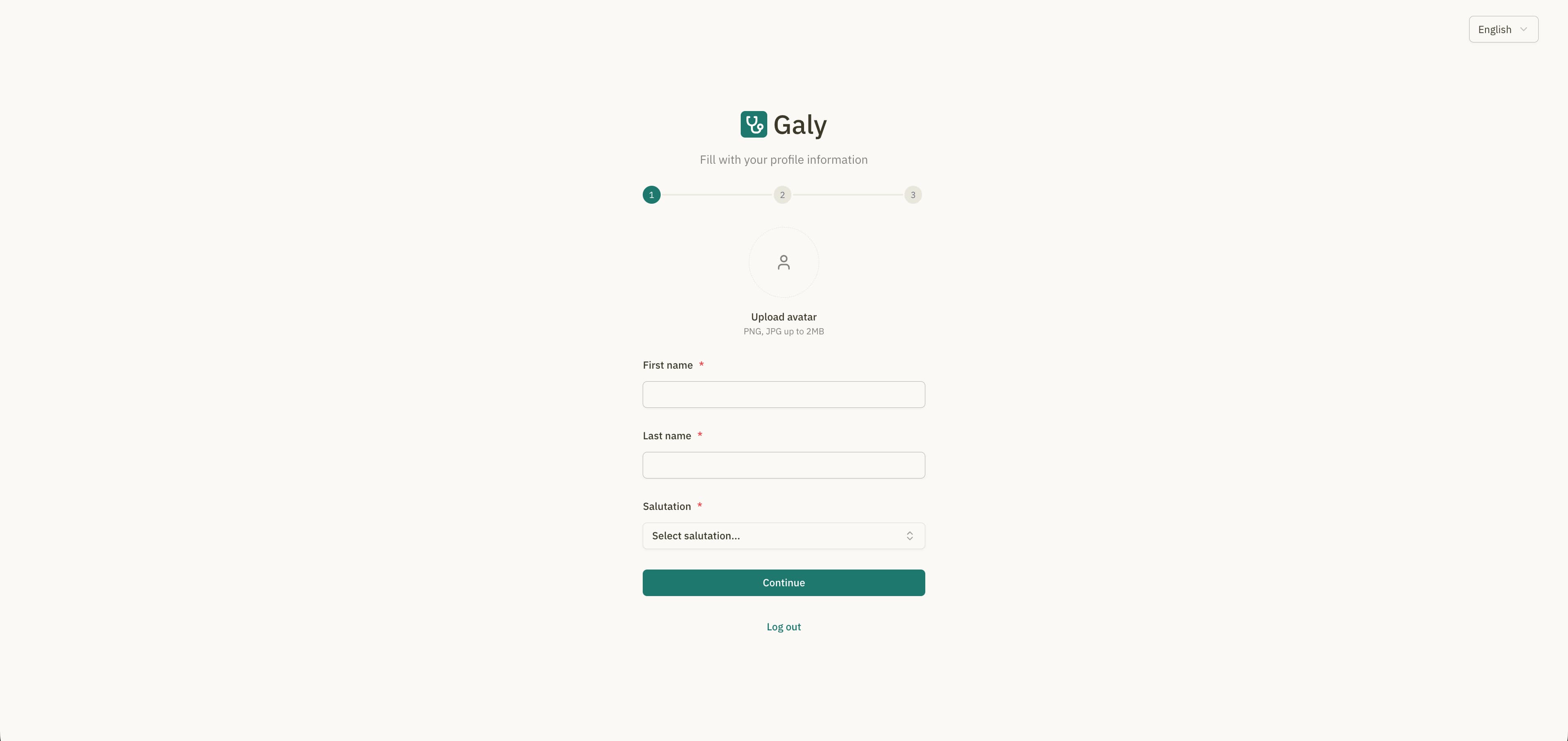 Onboarding initial view