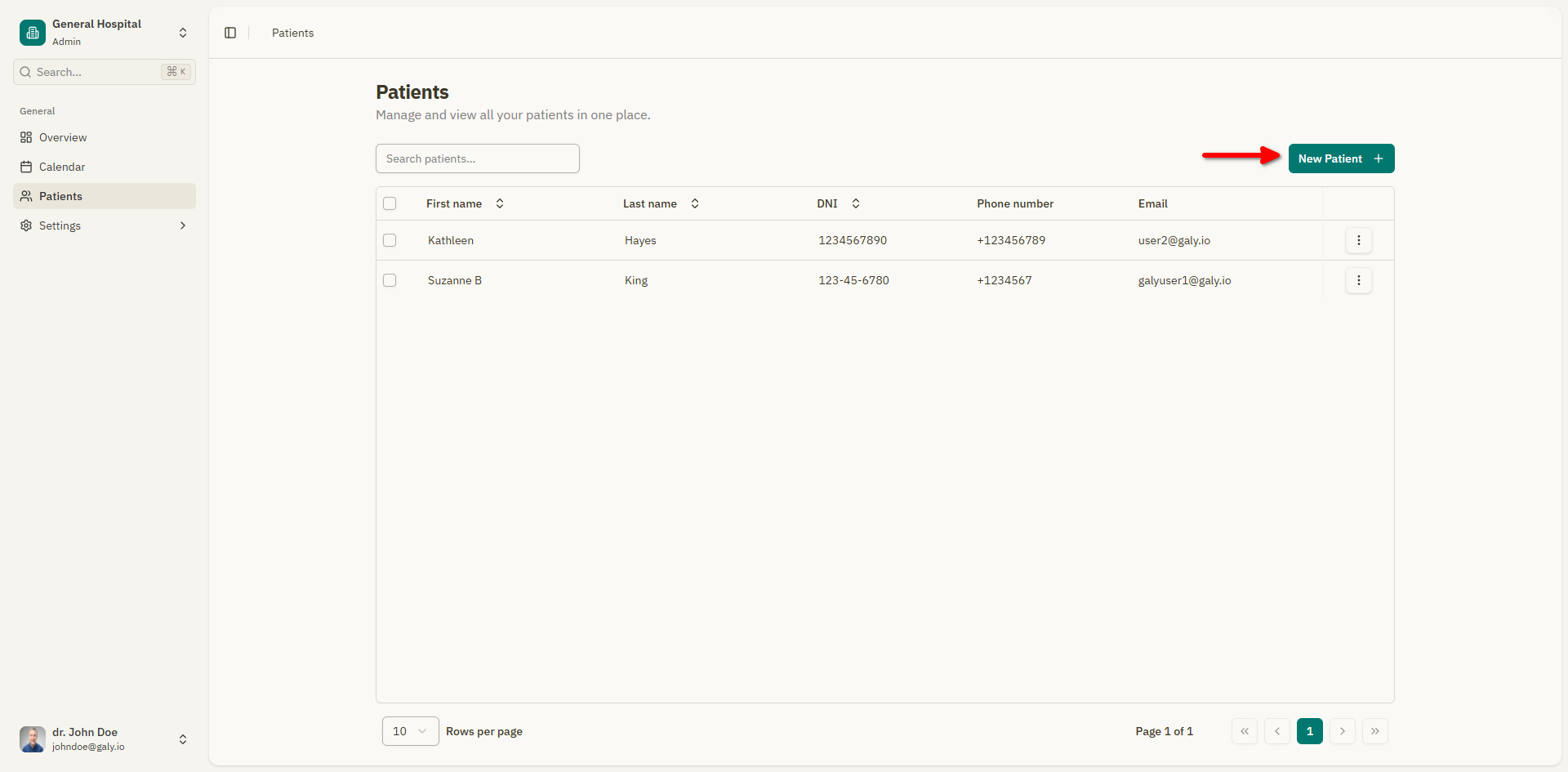 New patient form overview
